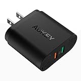 AUKEY USB Wall Charger, Quick Charge 2.0 with Dual Ports for Samsung Galaxy Note8/S8/S8+, LG V10, Google Nexus 6, HTC One M9, iPhone and More