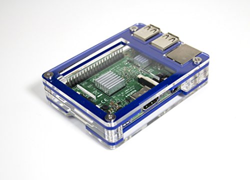 Zebra Case - Raspberry Pi 3, Pi 2, Pi B+ and 2B (True Blue) with Heatsinks
