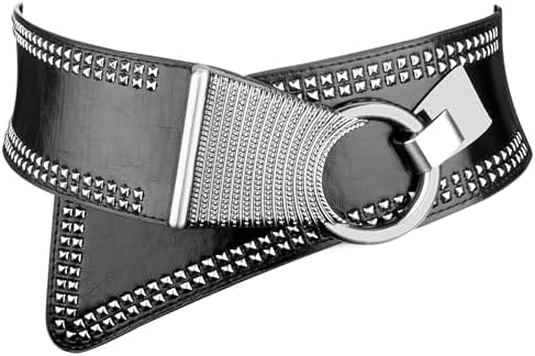 Wriidy Wide Elastic Rhinestone Belt Silver Women Sequin Belt  display picture 3