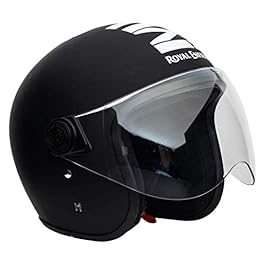 Royal Enfield Open Face with Visor MLG Matt Black & White (L)58 CM(RRGHEL000038)