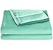 Hotel Quality Silky Soft 100% Bamboo-Derived Rayon Turquoise Bed Sheet Set King 4 Pieces (1 Deep Pocket Fitted Sheet, 1 Flat Sheet, 2 Pillowcases) Hypoallergenic Durable Sateen Finished Bedding Solid