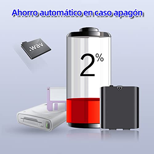 PEIONO 8 GB Grabadora de Voz, grabadora de Voz Inteligente, Grabación con cancelación de Ruido, función MP3, Fuerte Fuerza magnética, Guardado automático Cuando se agota batería, 18 Horas grabación