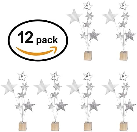23 Bees Place Card Holder Gold Silver Table Number Stand Wire Photo Clips | Holds Picture ID Paper Note Memo for Weddings and Parties (12, Silver)