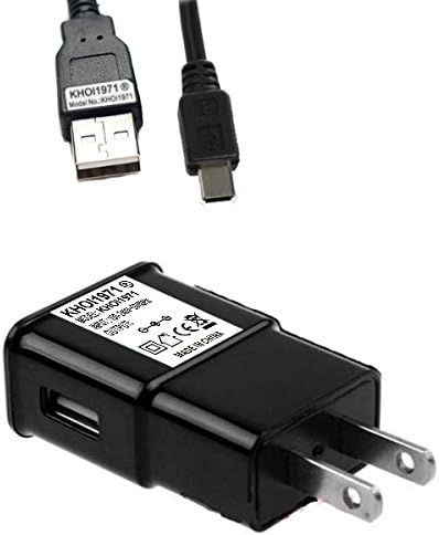 KHOI1971 WALLcharger Power Adapter + USB Cable Cord for Cobra CDR 900 CDR 895 D Dual Channel Dash Cam