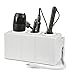G.U.S. Hair Tools Holder for Blow Dryer, Flat Iron, Curling Iron, Countertop Hair Styling Station, Hair Appliance Stand and Styling Tool Organizer, White Croc Leatherette