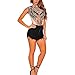 Sunsent Women Sexy Graphic Print Mesh See Through Tight Bodysuit Jumpsuit
