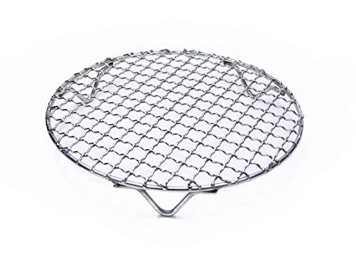 Goldblue Carbon Baking Net Multi Purpose Round Stainless Steel Cross Wire Steaming Cooling Barbecue Rack With 3 Legs