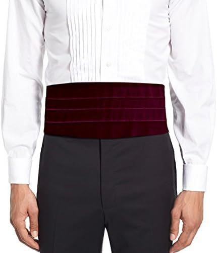 Made in Italy Men's Velvet Cummerbund Tuxedo Belt, Four Folded