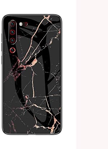 West Belle Lenovo Z6 Pro Case,Marble protective cover soft silicone mobile phone case durable transparent tempered glass phone case protective cover,for Lenovo Z6 Pro (Black Gold)