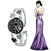 ele ELEOPTION Women Bangle Watch Bracelet Quartz Watch with Rhinestone Round Dial Stainless Steel Band Wrist Ladies Watches with Women Watch Box Black
