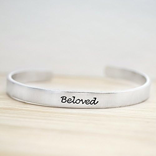 Beloved Hand Stamped Cuff Bracelet - Silver Jewelry