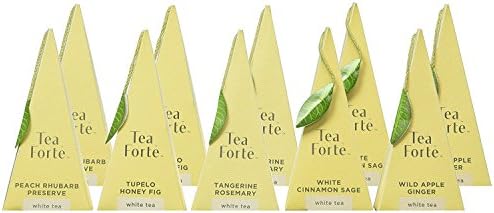 Tea Forte Ribbon Box Garden Harvest Whites - 20 Silken Pyramid Infusers