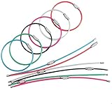 bayite BYT-WKC-6INP12 6 Inches Key Rings Stainless Steel Wire Keychains Cable Heavy Duty Luggage Tag Loops 2mm ID Tag Keepers Cable Key Ring Twist Barrel Pack of 12