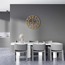 Sorbus Gold Metal Wall Clock - 16 inch Decorative