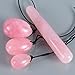 Yoni Eggs Massage Stones Stick,3pcs Natural Drilled Rose Crystal Quartz Jade Eggs and 1 pcs Massage Stick for Kegel Exercise Eggs Healing Stone to Train Pelvic Muscles