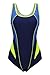 ReliBeauty Womens Hollow Back One Piece Swimsuit Blue, 6-8