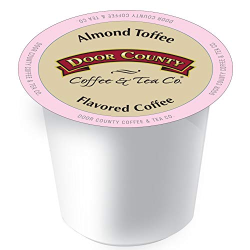 Door County Coffee, Single-Serve Cups for Keurig Brewers, Almond Toffee, 12 Count
