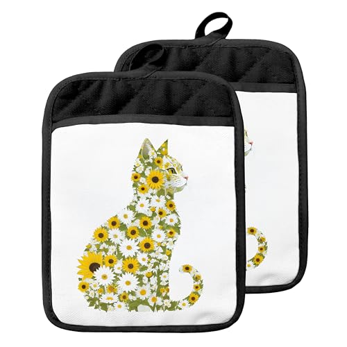 Goozho Daisy Floral Cat Oven Mitts