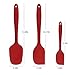 Silicone Spatula Utensil 3-Pieces Set WYgroup Premium-Resistant Cooking Utensils with comfortable wide handle&Hygienic Solid Coating 3 Piece Spatula set (red) by MERRY BIRD