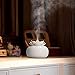 Vyaime Decor Essential Oil Diffuser Cute Lotus, Mini Ceramic Home Humidifier Aromatherapy Difuser 200mL 12Hours, Air Purifier Freshener for Office Bedroom Yoga Spa Baby (White)thumb 1