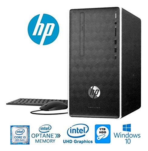 HP Pavilion Business Desktop, 8th Gen Intel i3-8100 (3.6GHz & 6MB Cache), 4GB DDR4 + 16GB Intel Optane Memory, 1TB HDD, DVD-Writer, HDMI, 802.11AC, Bluetooth 4.2, Windows 10 (Renewed)