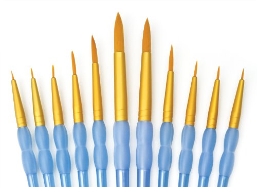 Royal and Langnickel Crafter's Choice Round Taklon Variety Brush Set - Gold (Pack of 11)