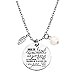 Zuo Bao Where You Lead I Will Follow Hand Stamped Pendant Necklace and Keyring for Mother and Daughter (Necklace 2)