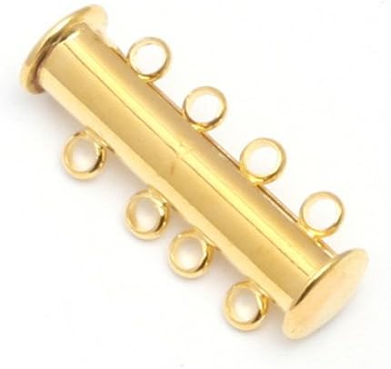 GEM-inside 1 Piece 4 Rows Tube Yellow Gold Plated Clasp For Necklace Bracelet Craft Jewelry Making