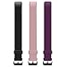 LETSCOM Replacement Bands for Fitness Tracker ID115U or ID115UHR, 3 Pack (Black, Pink, Purple)