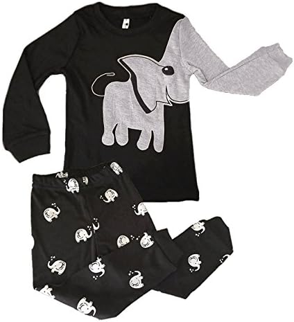 Toddler Boys Pajamas Elephant Long Sleeve Cotton Sleepwear Pant Sets
