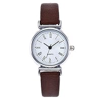 Ptmen Womens Fashion Arabic Numerals Small Dial With Leather Quartz Watch