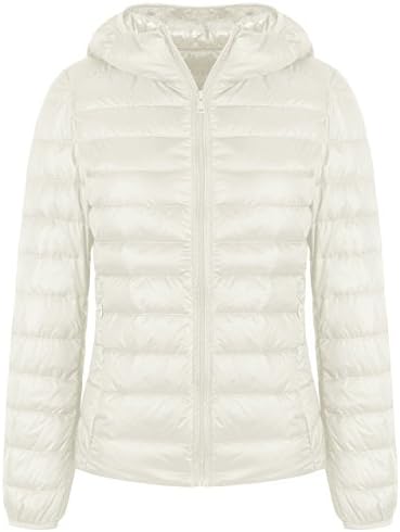 FADTOP Women's Hooded Packable Ultra Light Weight Short Down Jacket Down Coat