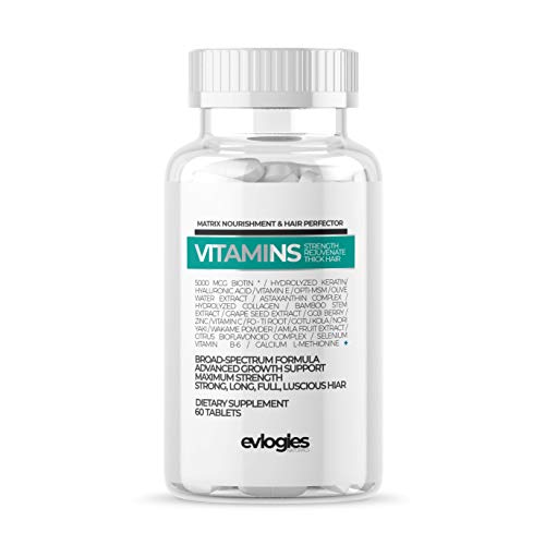 Hair Growth Vitamins and Matrix Nourishment Treatment – Vitamin C, E, Biotin, Keratin, Optimsm, Collagen, Silica, Astaxanthin, Hyaluronic Acid – Anti Hair Loss & Regrowth Maximum Strength Formula