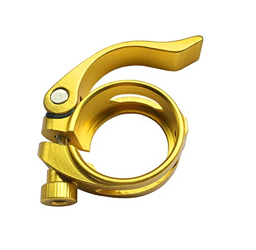 DEERU Aluminum Quick-Release Seat Post Clamp 40mm Bike Seat Clamp Fold Bike Seatpost Clamp, Gold