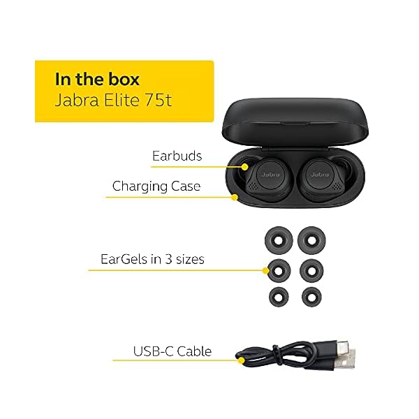 Jabra-Elite-75t-Earbuds--Active-Noise-Cancelling-Bluetooth-Headphones-with-Long-Battery-Life-for-True-Wireless-Calls-and-Music--Black Jabra Elite 75t Earbuds - Active Noise Cancelling Wireless Bluetooth Earbuds with Long Battery Life for In Ear True…