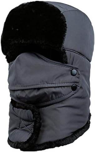Royal Journey Unisex Windproof Winter Hat Trapper Hat Ear Flap Cap Hunting Russian Hat (grey)