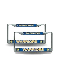 dorado State Warriors NBA cromado metal (2) License Plate Frame Set