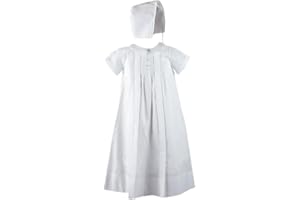 Feltman Brothers Infant Baby Boys White Embroidered Christening Gown Bonnet Set