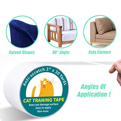 Karaseno Anti Cat Scratch Tape, 3 inches x 30 Yards Cat Training Tape