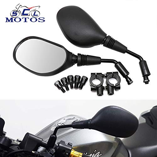 Motobiker-ATV-and-Motorcycle-Rear-View-Mirrors-360-Degrees-Ball-Type-Adjustment-with-8mm-10mm-Threaded-Bolt-78-Handle-Bar-Mount-Clamp-for-Polaris-HondaYamaha-Kawasaki-Suzuki-Snowmobile