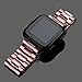 Aresh Compatible with Fitbit Versa Band/Versa 2 Bands, Stainless Steel Versa Lite Metal Strap for Fitbit Versa&Versa Lite Edition&Versa Special Edition (RoseGold)