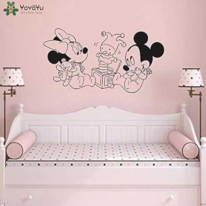 Applique Sticker Mickey Mouse Minnie Mouse Decoration Murale Kis Chambre Bebe Filles Garcons Chambre A Coucher Pepiniere Art Affiche Decoration Xcm Amazon Fr Bricolage