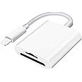 Sd Card Reader for iPhone iPad Camera,Dual Card Slot Memory Card Reader Supports SD and TF Card Trail Camera Viewer Sd Card A
