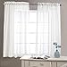 jinchan Sheer White Curtains for Living Room 63 inch Length Bedroom Window Curtain White Sheer Curtain Panels Rod Pocket 2 Panels primary