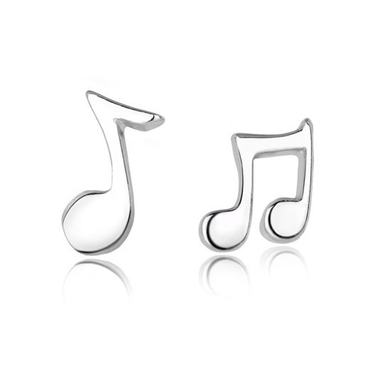 Cute Small Musical Note 925 Sterling Silver Stud Earrings for Women Girls Mother's Day Music Style Earring for Birthday Gifts