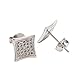 Hypoallergenic Fashion Men Earrings Stud Surgical Steel Post Big Square Ear Stud Earrings for Men Guys Sensitive Ears 9.5mm（Nickle Free）