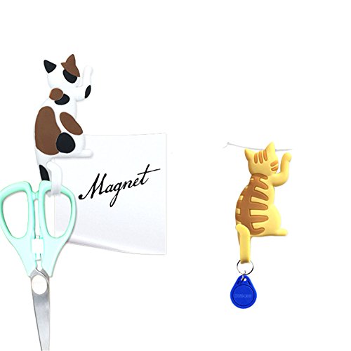 Animal Magnets Hook, Set of 7 Strong Cat Tail Key Holders for Kitchen Office Home Decor and Storage