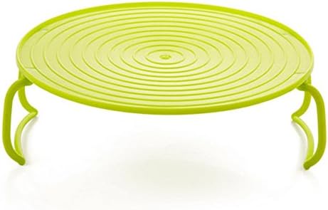 TOPAIS Multifunction Microwave Steaming Rack Layered Dish Tray Double-insulated Bowls Storage Shelf Tray Kitchen Pot Pad (Green)