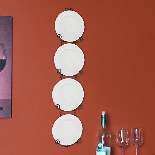 HomeX 4 Tier Black Vertical Plate Display Rack Holder New