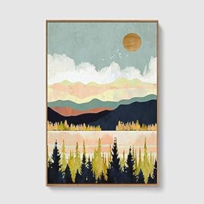 Framed Canvas Home Artwork Decoration Nordic Style Abstract Color Canvas Wall Art for Living Room, Bedroom - 16x24 inches